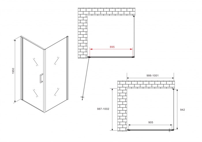 Душевой уголок ABBER Sonnenstrand AG04100B-S100B AG04100B-S100B - фото 10990