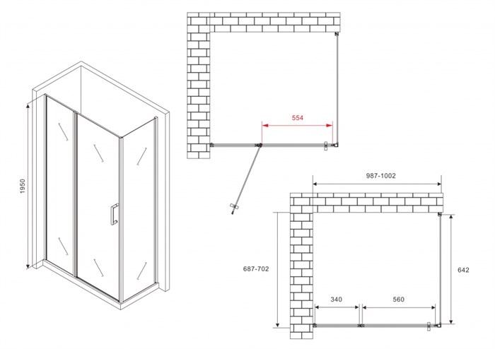 Душевой уголок ABBER Sonnenstrand AG04100BS-S70B AG04100BS-S70B - фото 11004