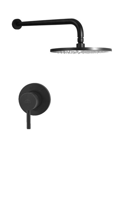 Комплект KITLIG011NO  для душа , со смесителем LIG011NO на 1 выход, душ 225мм, LIGHT,  черный матовый Paffoni - фото 13582